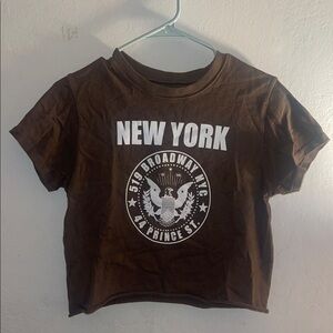 John Galt Brown "New York" Graphic Tee